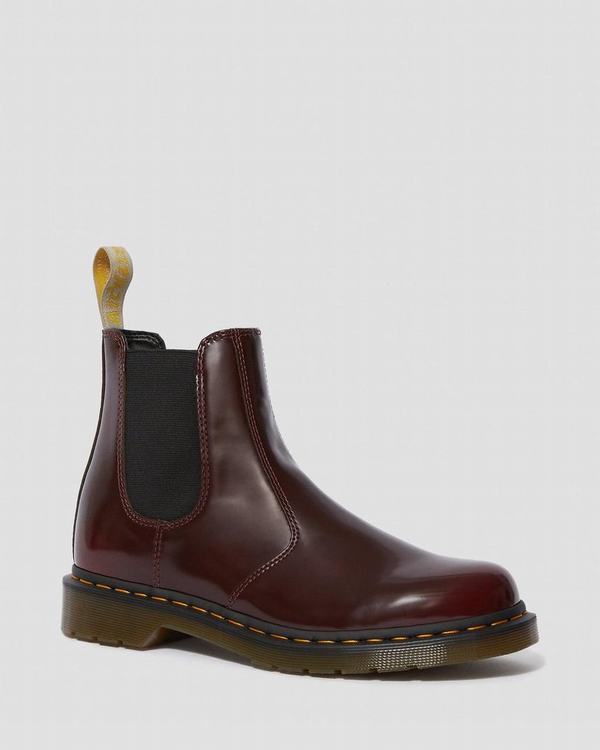 Dr Martens Dámské Chelsea Boty Vegan 2976 Červené, CZ-983157